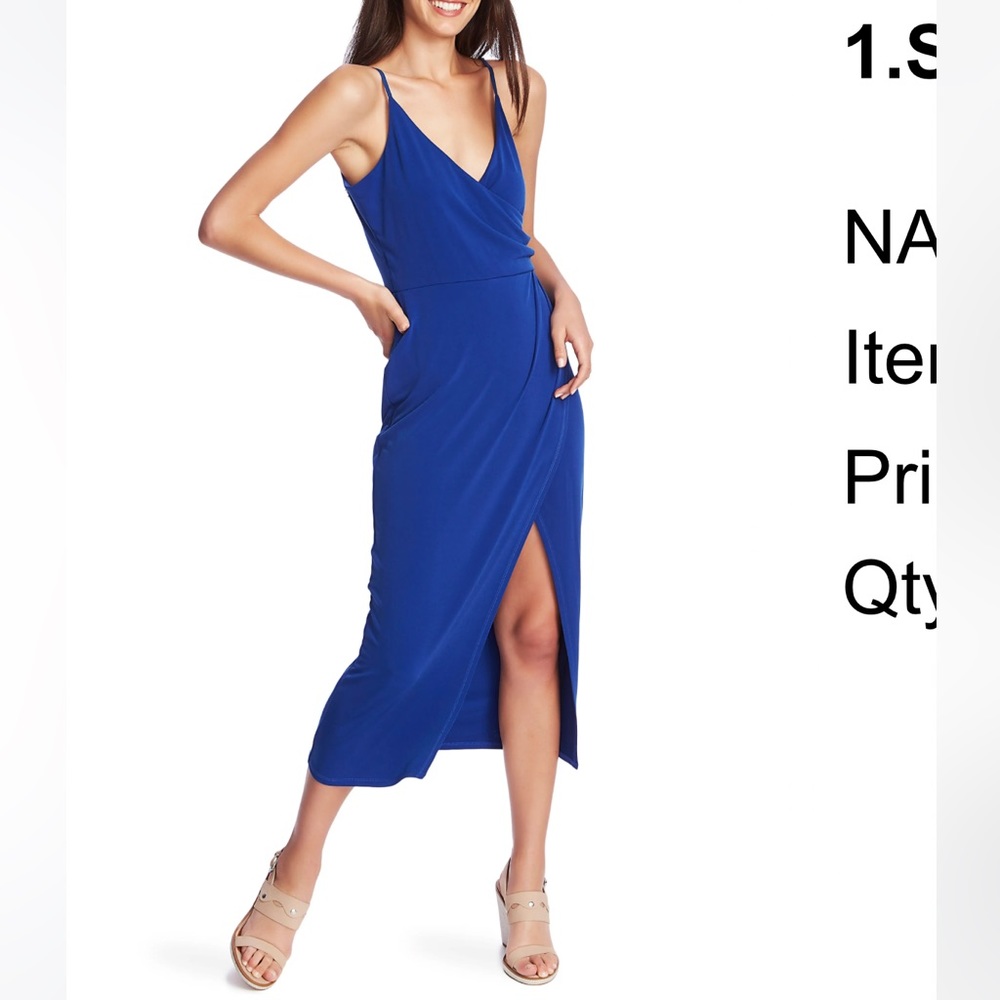 Faux Wrap Midi Dress | Wedding Guest